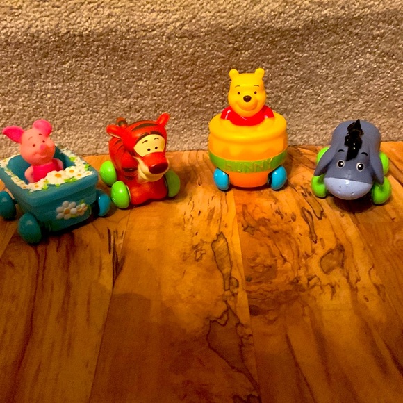 Winnie the Pooh Tigger Piglet Eeyore wheeled cars baby infant toys toddler EUC - Picture 3 of 9